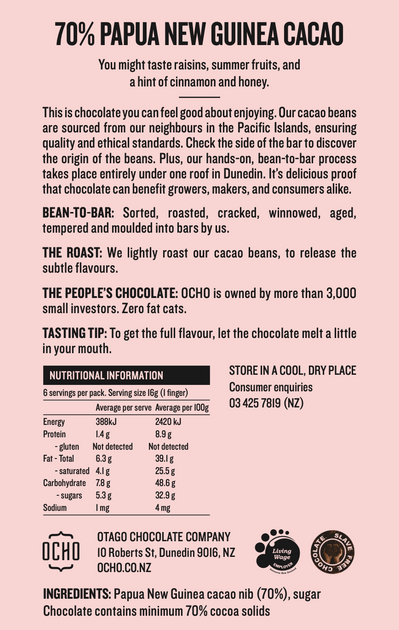 70% Cacao PNG – OCHO