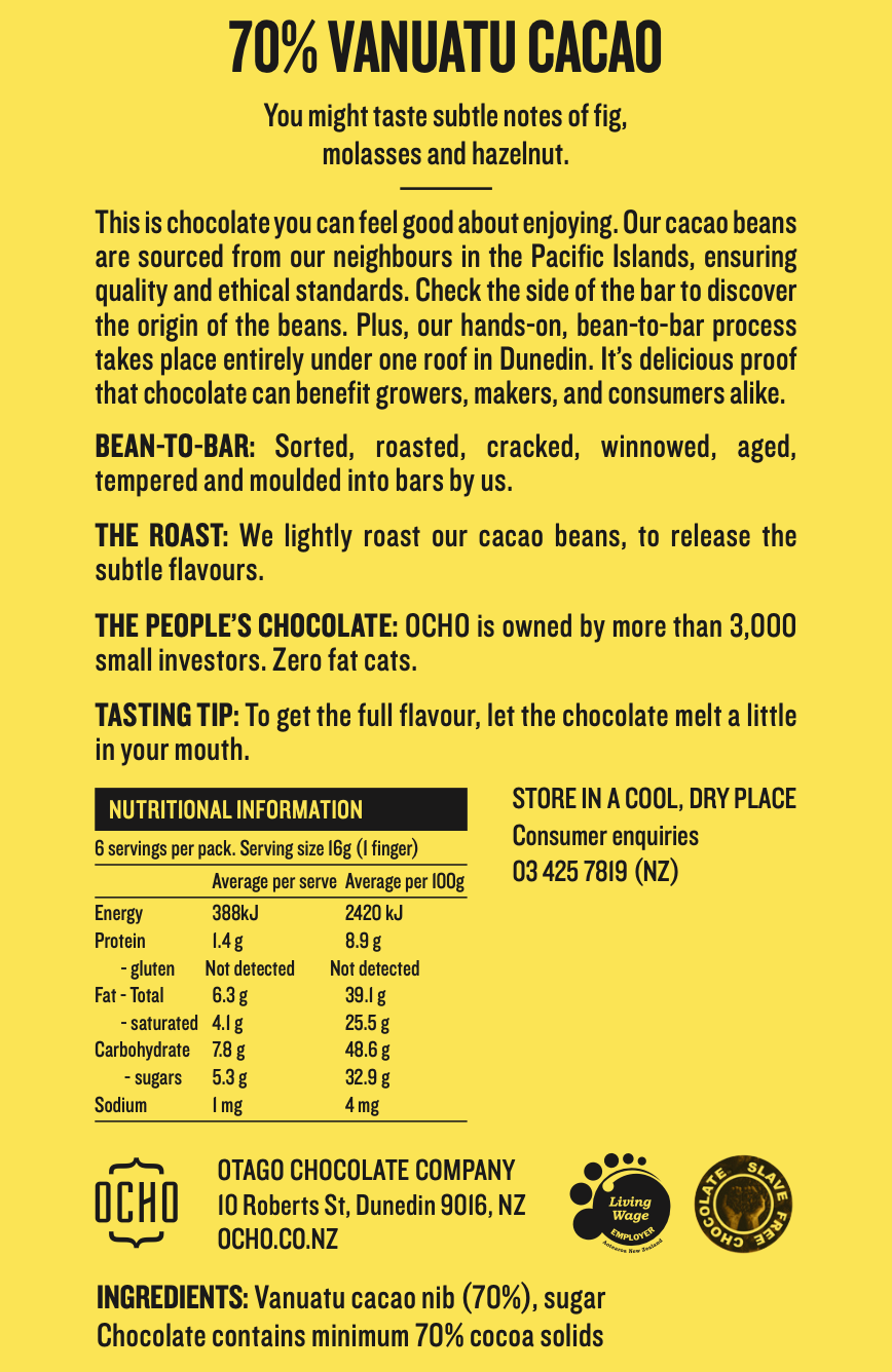 70% Cacao Vanuatu – OCHO