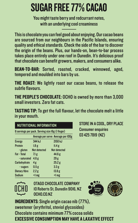 77% Cacao Sugar Free